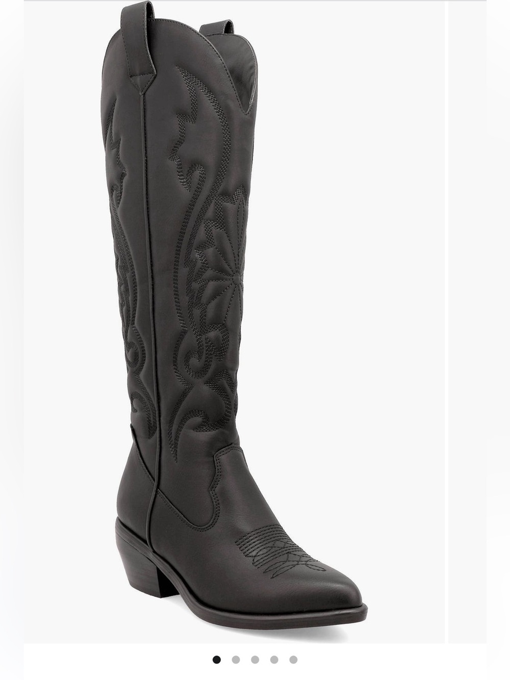 MIA Black Over-the-Knee Western Cowboy Boot